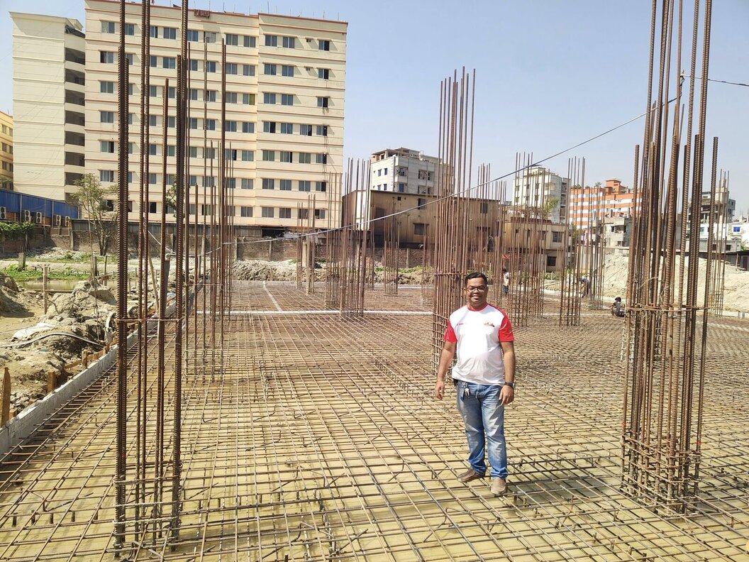 MAK Group BD construction site with reinforced column framework in Dhaka
